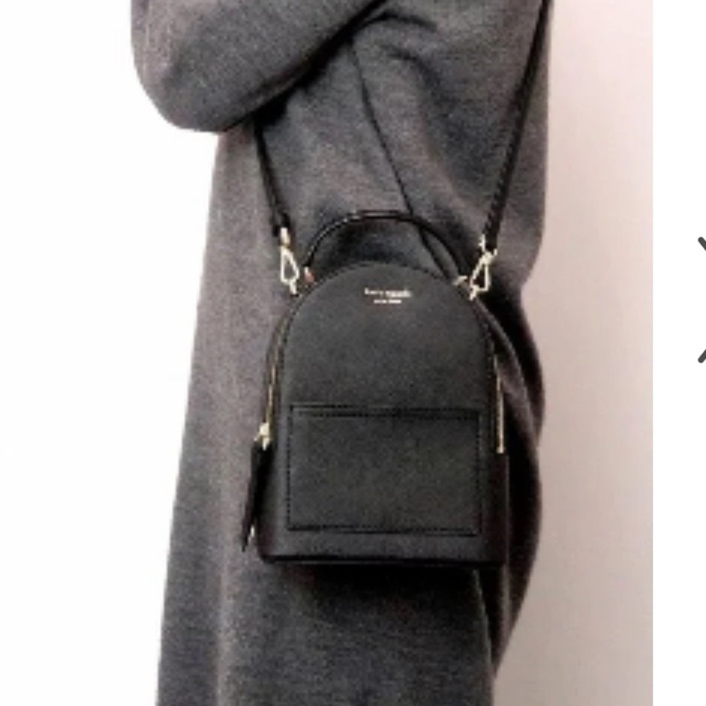 Kate Spade Mini Black Convertible Leather Backpack